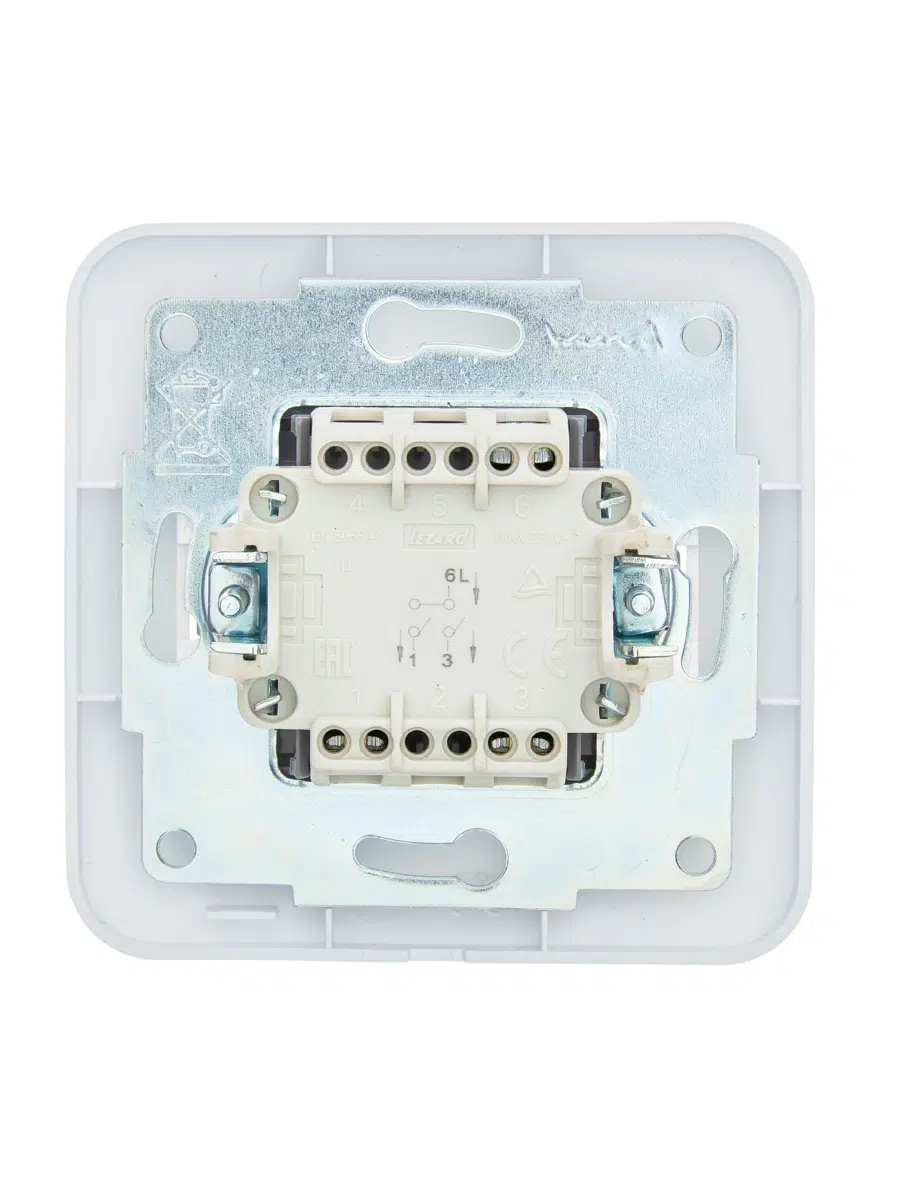 ASTI Выключатель двойной белый LEZARD 7081-0202-101 - Вид №2