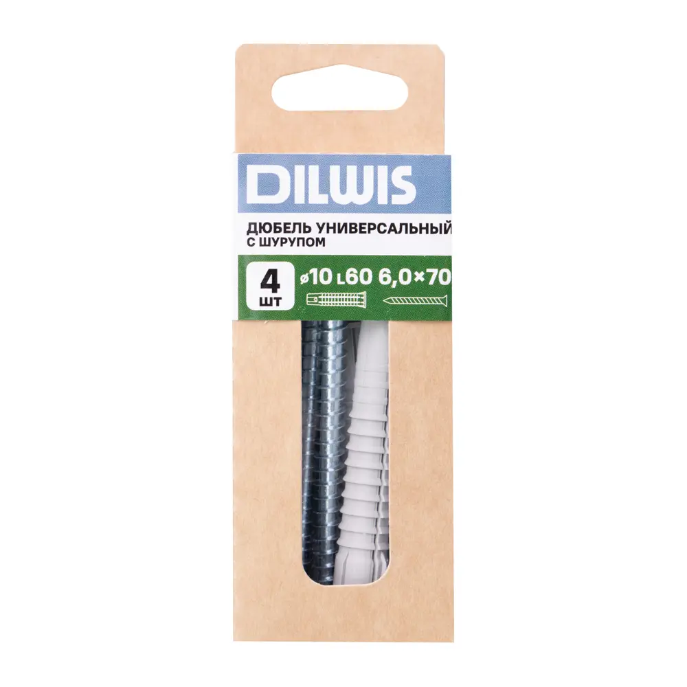 Дюбель универсальный нейлоновый Dilwis 10x60мм 4 шт. в комплекте с шурупом STLM-2139307 - Вид №5