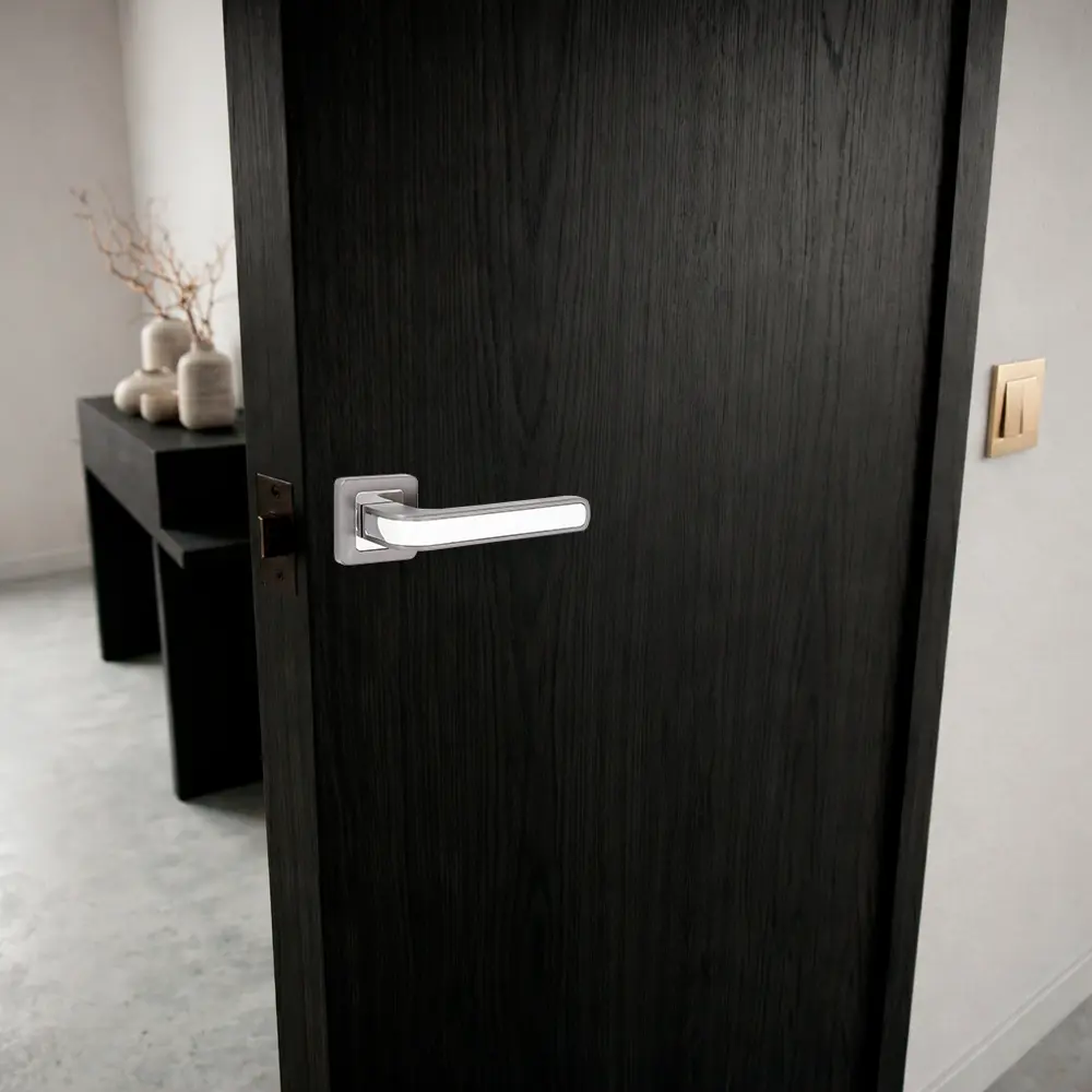 Дверная ручка на розетке Armex H-22106-A без запирания цвет графит/хром STLM-2196069 - Вид №7