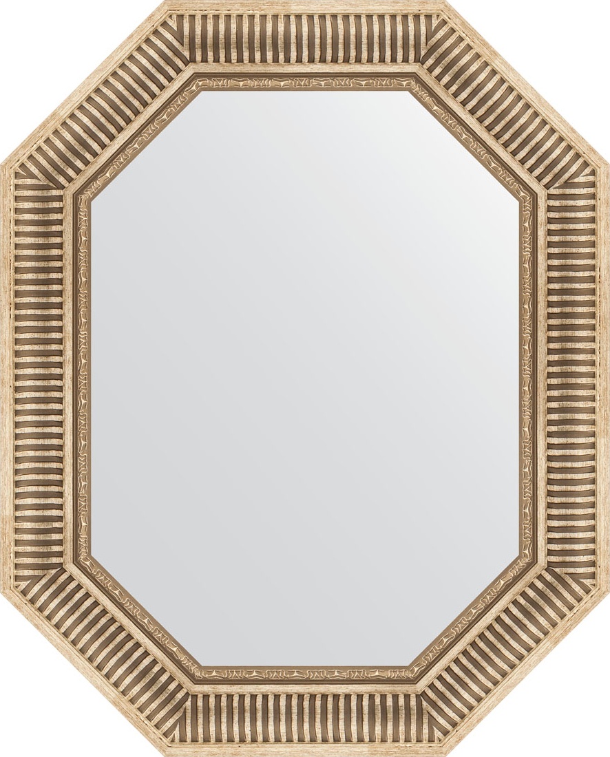 BY 7202 Зеркало в багетной раме - серебряный акведук 93 mm EVOFORM Octagon