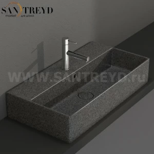 IN072PG Подвесная раковина настенная прямоугольная Ceramica Globo T-EDGE серая