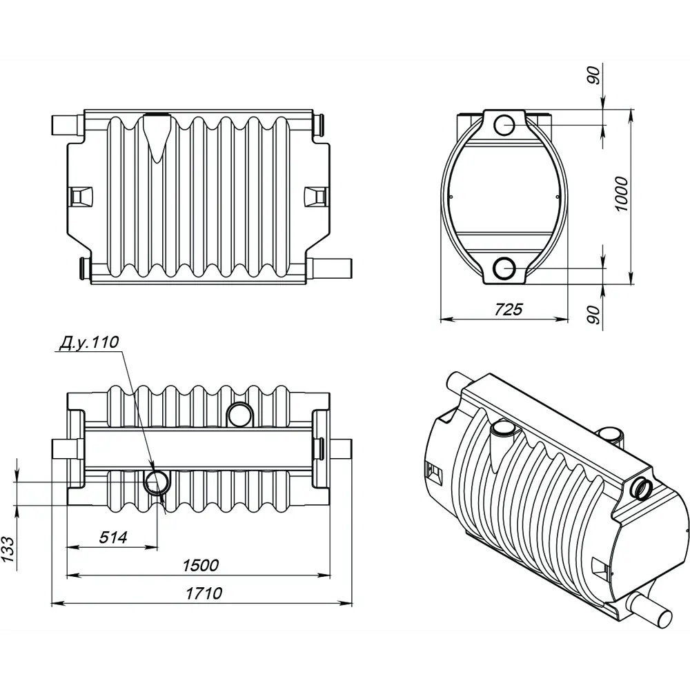 Блок биофильтра Rostok 110 мм Santreyd STLM-2143736 - Вид №1
