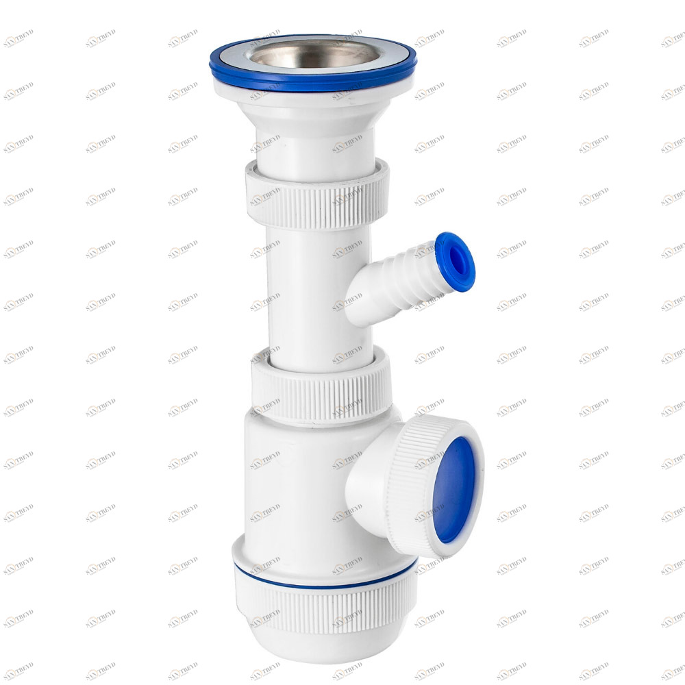 Сифон "МИНИ Элит" (30980674)  с нерж.чаш. д.70мм и отводом длястир.машины (1 1/2"-д.40) 30980674 Santreyd 