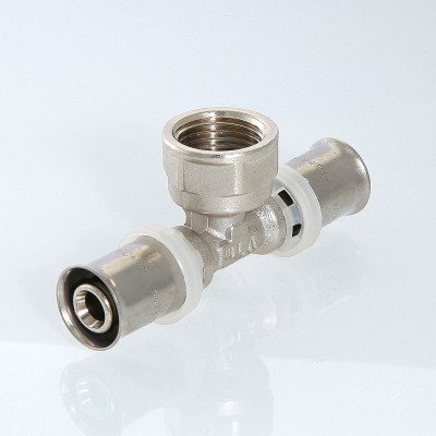 VTm.232.N.200420 Пресс-фитинг – тройник с переходом на внутреннюю резьбу Valtec 20 мм х 1/2" х 20 мм  - Вид №3