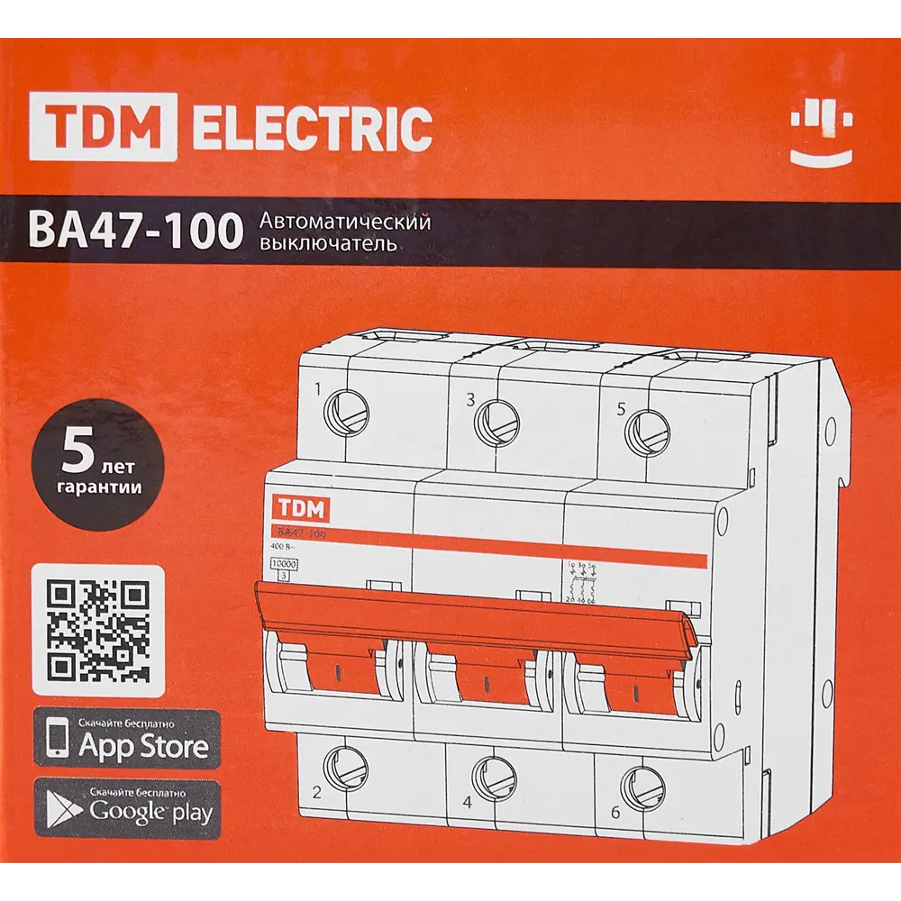 Автоматический выключатель TDM Electric ВА47-100 3P для надежной защиты сети 84399534 STLM-0049307 - Вид №4