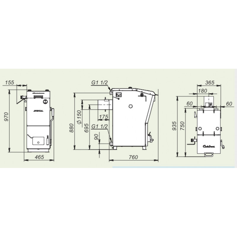 Угольный котел ZOTA Сarbon 15 СARBON15 - Вид №3