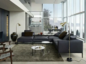 B&B Italia Секционный угловой диван в коже Michel