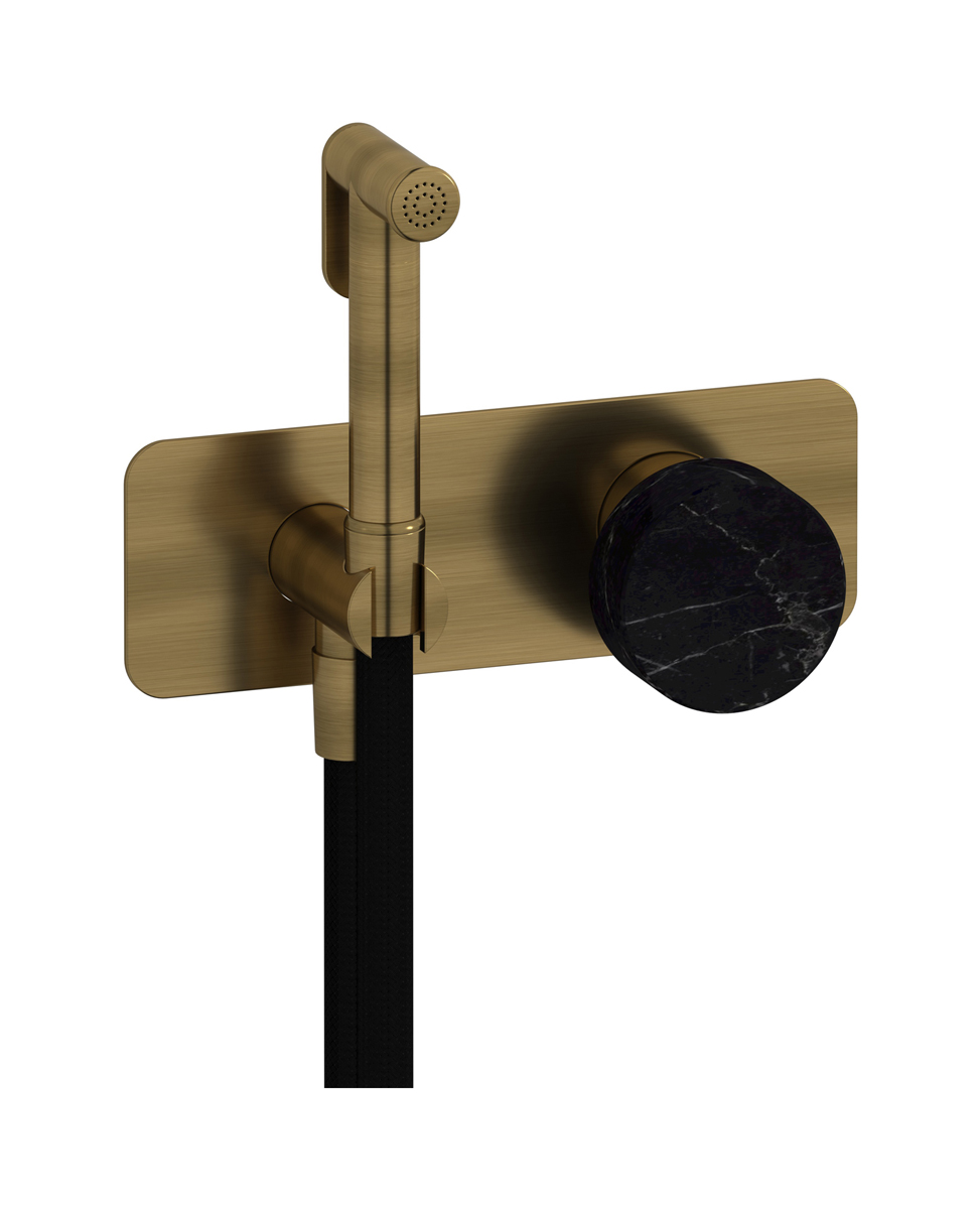 Внешние части гигенического душа со смесителем. WE ARE IB mr706mb_2 Modern Bronze Marmo