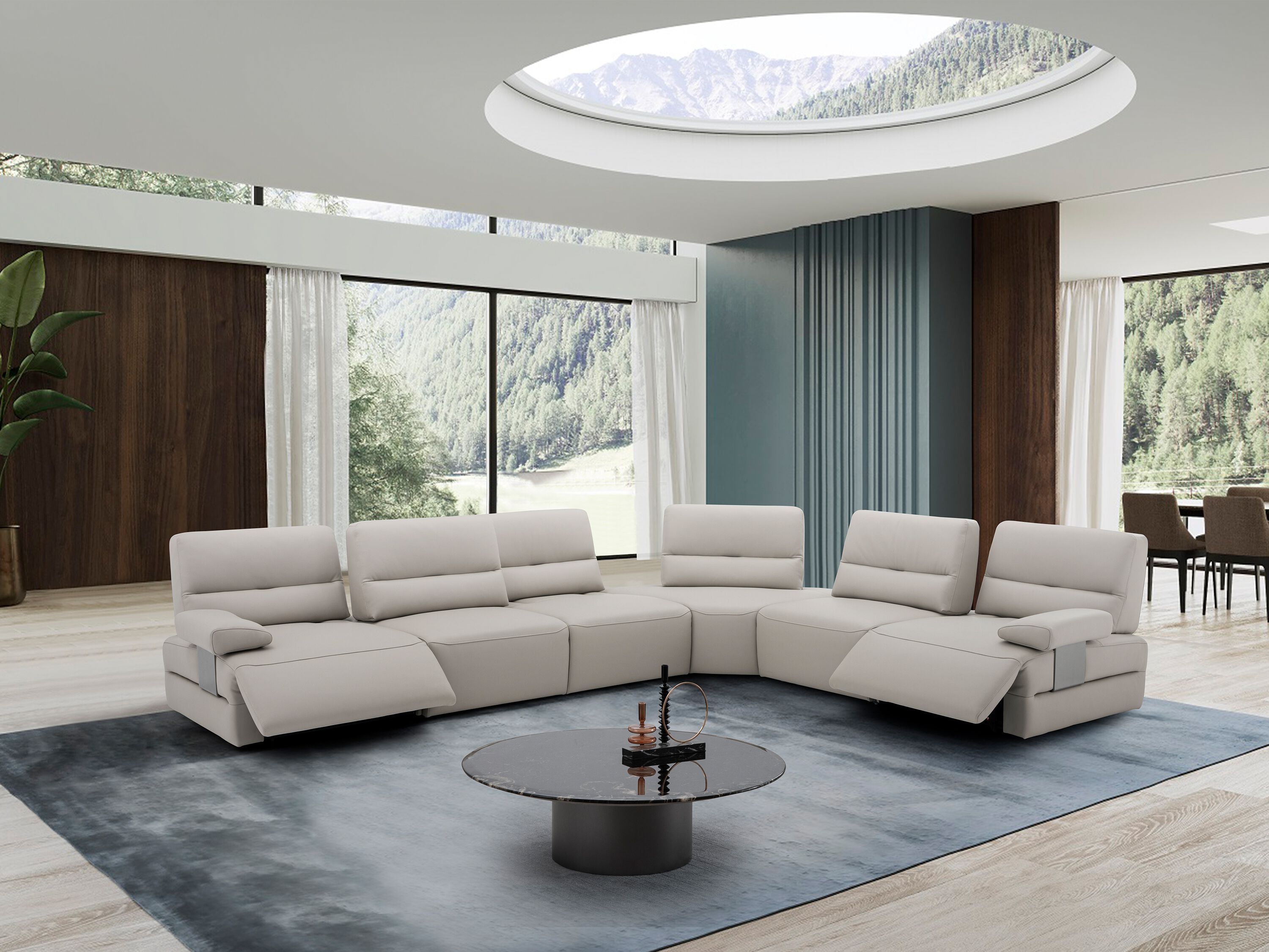 Кожаный угловой диван на 6 мест и более с электрическим движением CAMPO DE' FIORI лестница ARCH-00127771 - Вид №7