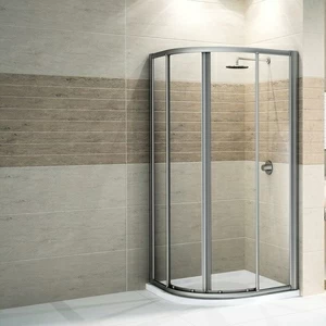 Novellini. Душевой уголок 82x82 см R с серебристым профилем STAR