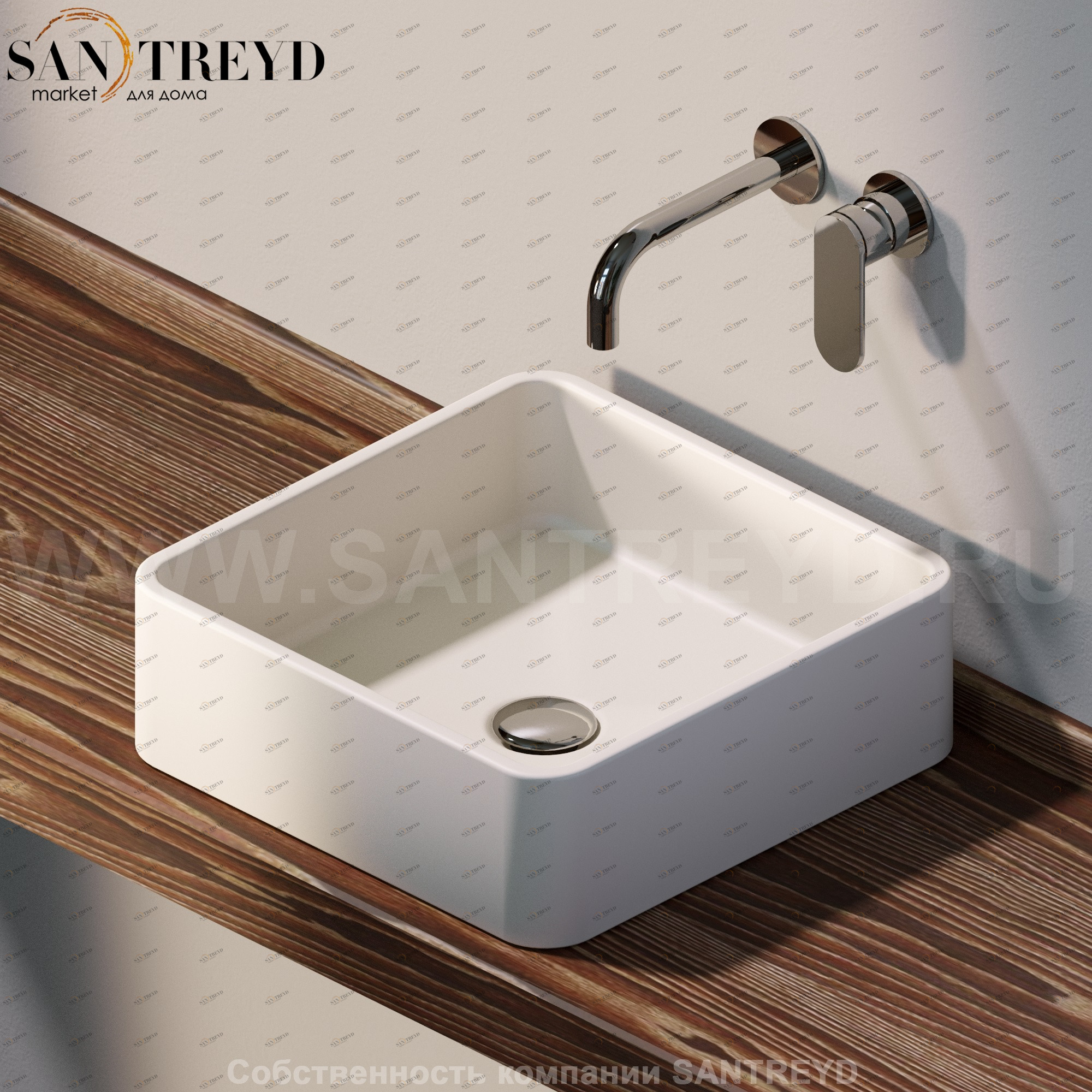 MWL409003 Накладная раковина на столешницу  квадратная Ceramica Flaminia Miniwash