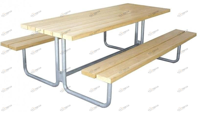 Euroform W Деревянный стол для пикника со встроенными скамейками  562 
