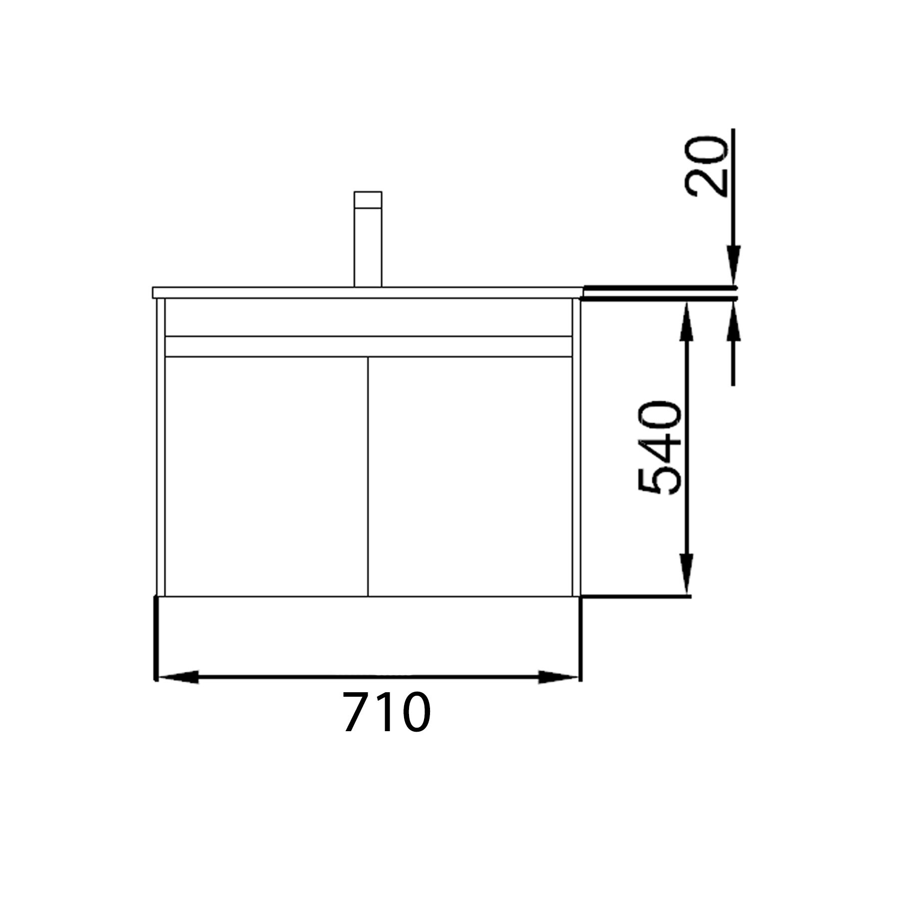 84978 SALGAR Мебель для умывальника NOJA 700 2 дв. OAK CALEDONIA + Раковина Дуб Каледония - Вид №1