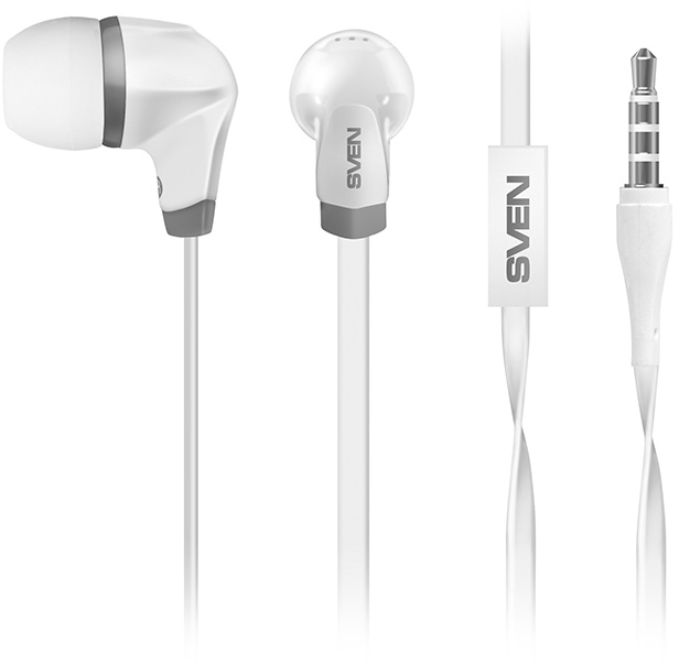SV-012670 Наушники вкладыши с микрофоном seb-260m, белый, для моб. устройств (4pin jack), микрофон на кабеле Sven Santreyd 