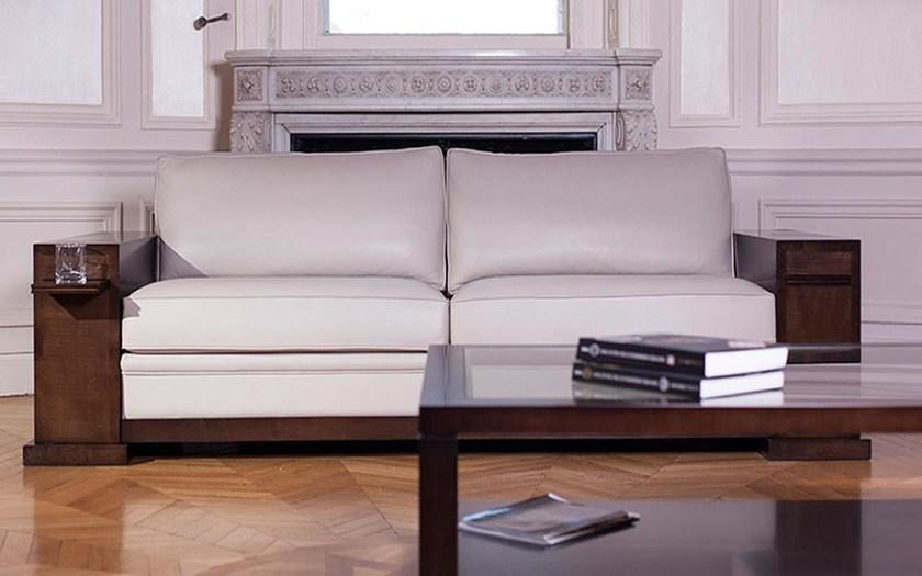 HUGUES CHEVALIER Кожаный диван с полкой для журналов Iconic sun-id-1488978 - Вид №2