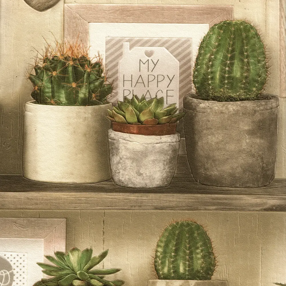 Обои бумажные Euro Décor «Cactus» 2016-05, 0.53x10 м, цвет коричневый 82024407 STLM-2070061 EURO DECOR Кактус - Вид №1