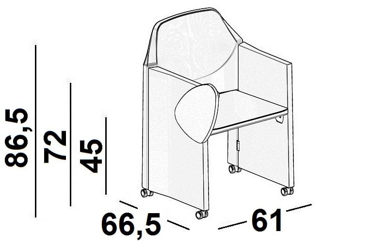 Складной стул с колесами и подлокотниками Luxy Nestar ARCH-00149791 - Вид №12