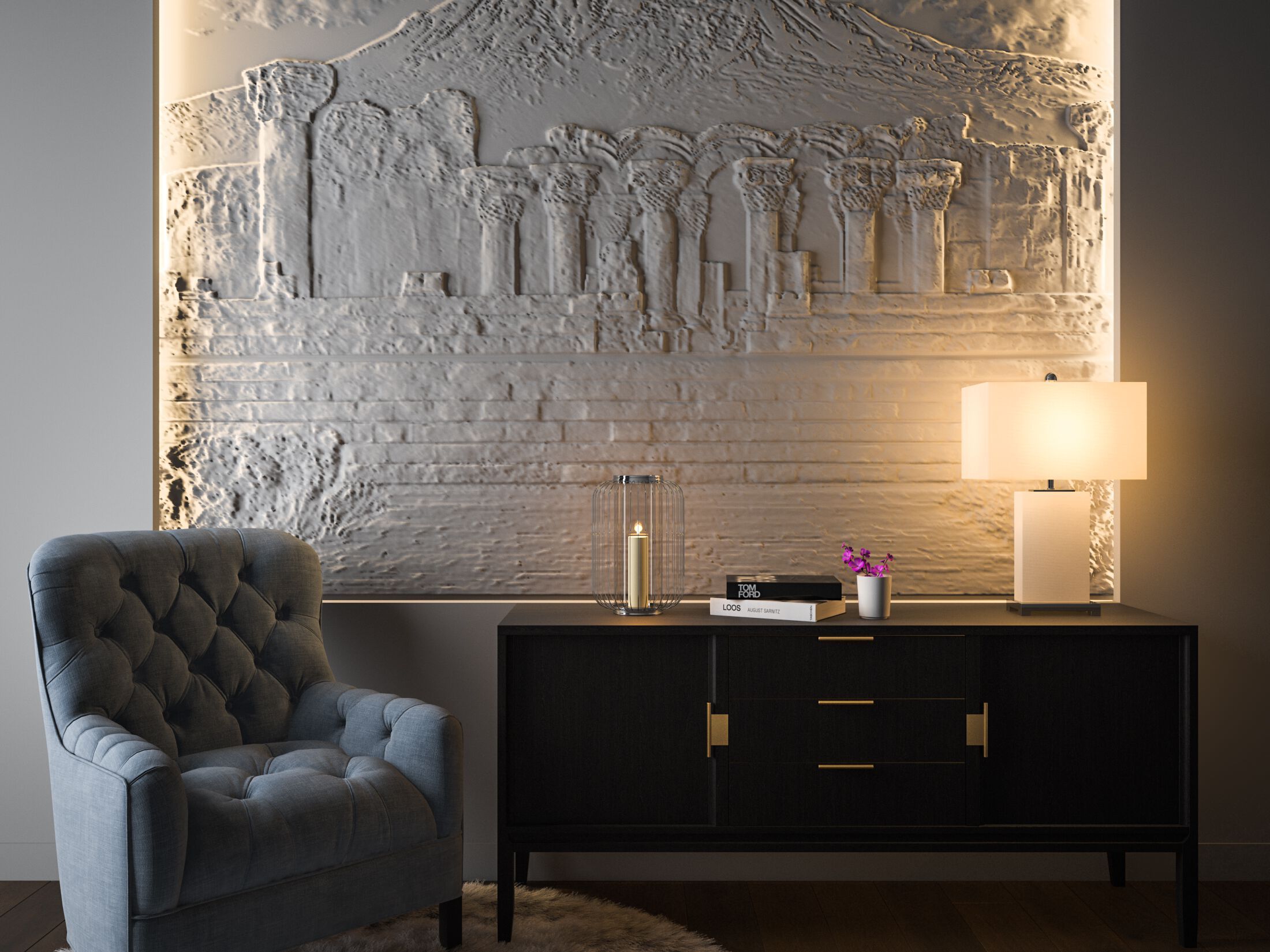 Трехмерная декоративная гипсовая панель WallDeco ZVARTNOTS ARCH-00021831