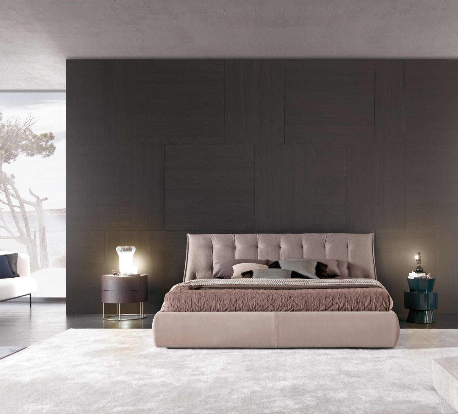 Кровать из ткани и кожи с капитонным изголовьем MisuraEmme SUMO ARCH-00086178 - Вид №3