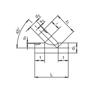SANIT 392140300 Простые питатели с сокращением ветви 45 ° (фитинги сопла)