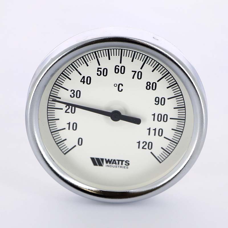 Термометр биметаллический самоуплотняющийся F+R801SD 80мм с погружной гильзой WATTS Ind 120 град.C гильза 50мм 10005935