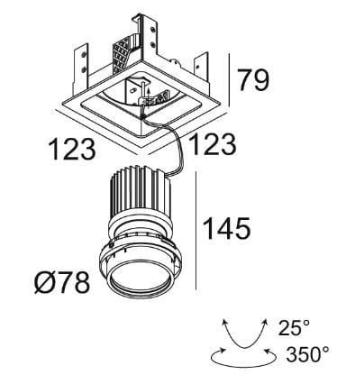 Квадратный регулируемый светодиодный прожектор Deltalight Minigrid In ARCH-00144665 - Вид №1