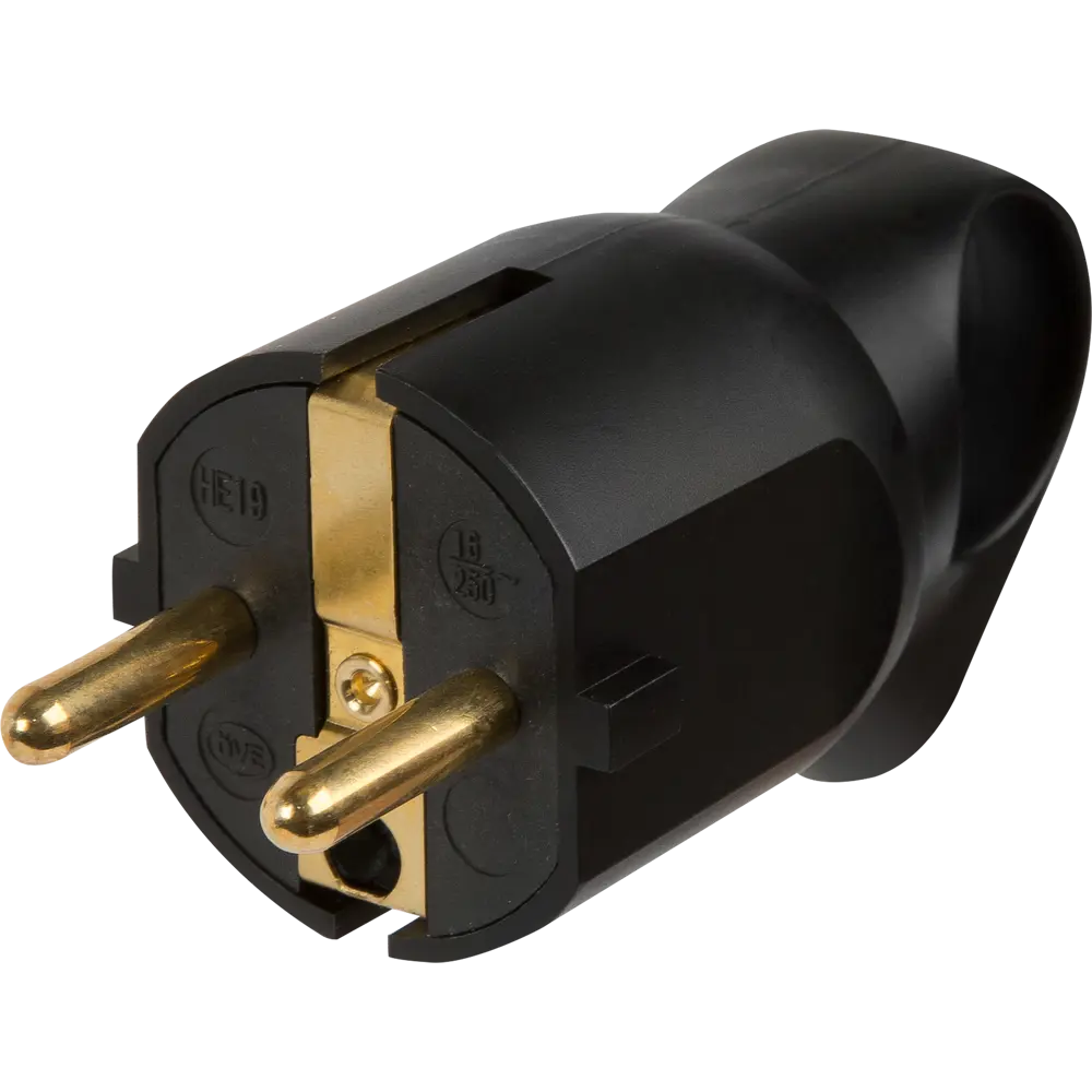 Вилка с заземлением Legrand Элиум с кольцом 230 В цвет чёрный STLM-2199785