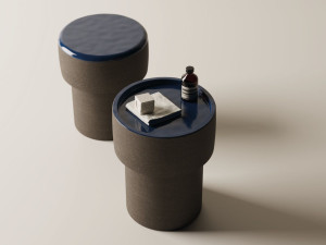 Круглый журнальный столик из огнеупорного камня