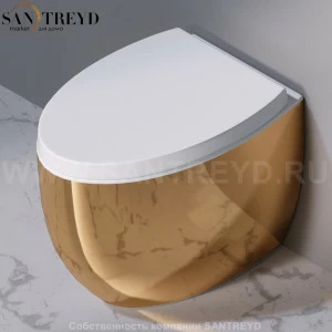 S541T0R0V6.250 Приставной унитаз напольный Золотистый A. e T. Italia OVAL Италия