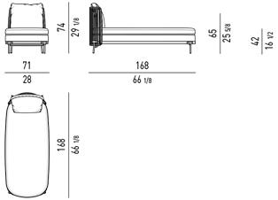 Minotti Садовая кушетка из мягкой ткани Tape cord outdoor sun-id-1397071 - Вид №7