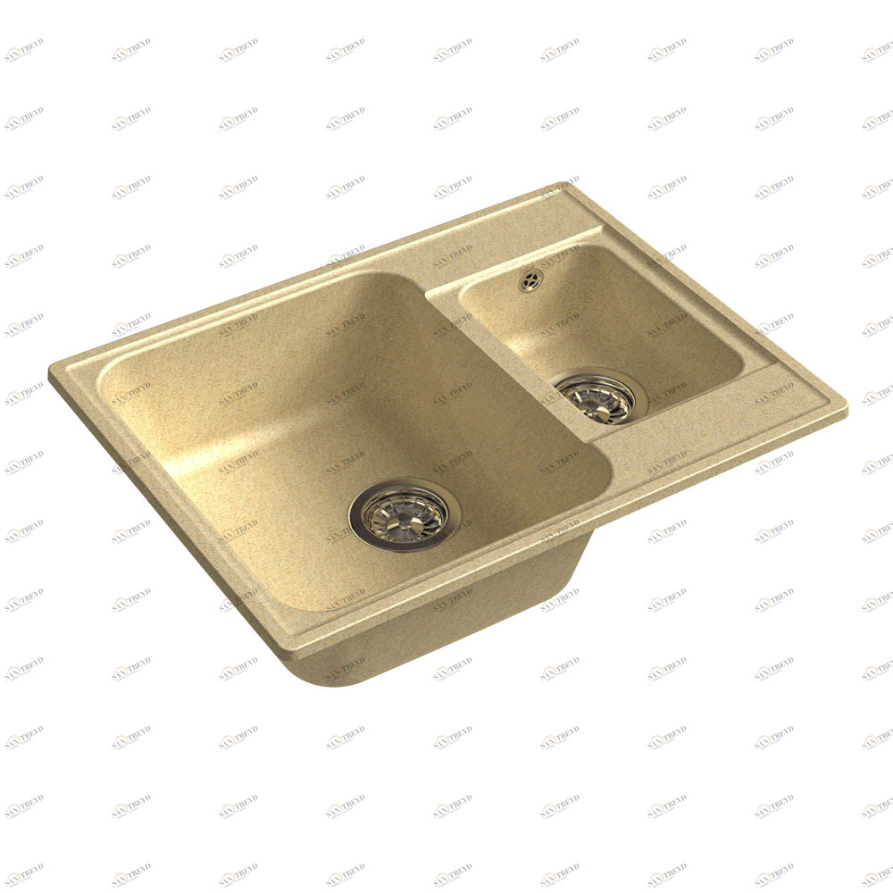 RQ233 бежевый Мойка кухонная прямоугольная Raiber 