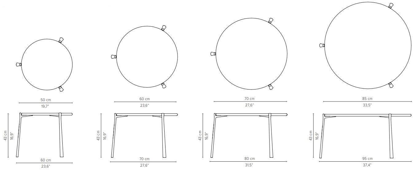 TRIBÙ Круглый садовый стол из алюминия и дерева Branch sun-id-1401178 - Вид №5