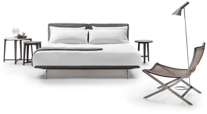 Flexform Двуспальная кровать из ткани с мягким изголовьем Este sun-id-1411685 - Вид №5