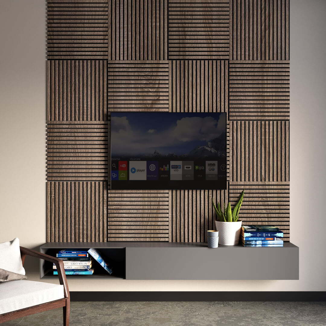 Панель Стеновая Акустическая Stella Comfort Standart Дуб Винтаж 600х600х9 (уп.1шт.) STSR-13 - Вид №6