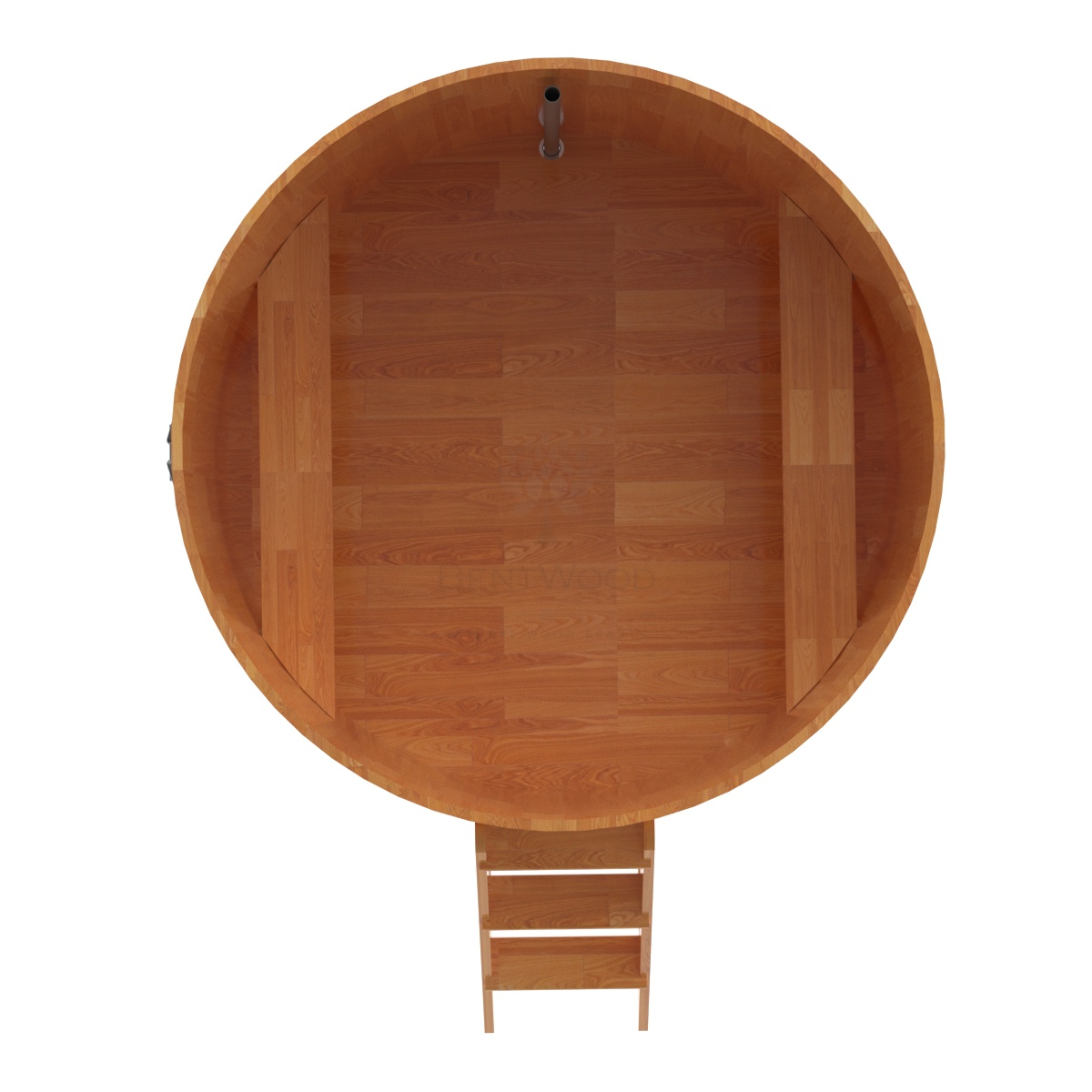 1559 Купель круглая из сращенных ламелей лиственницы d=1,80х1,2 натуральная Alyarus  - Вид №4