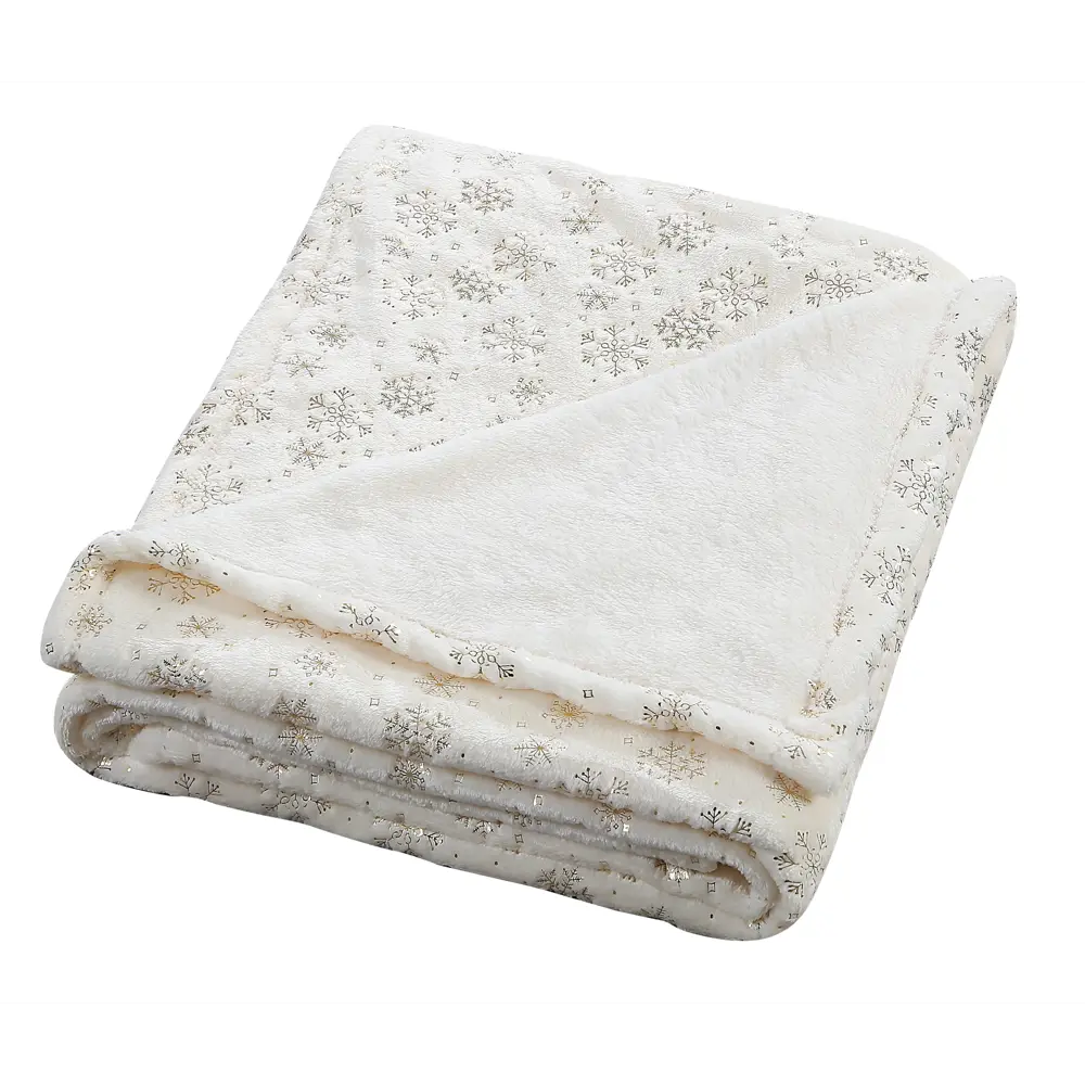 Плед Snow 150x200 см велсофт цвет белый Santreyd Новый Год STLM-2068077