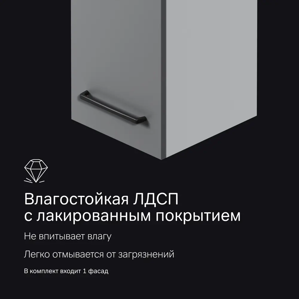 Фасад для пенала подвесного AM.PM Force M9FFCF0301GM 70x30 см влагостойкая ЛДСП цвет серый 89394641 STLM-2036648  - Вид №4