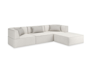 Модульный диван из нубука с полуостровом на 3 места