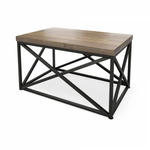 Журнальный столик темно-коричневый с металлическими ножками 96 см Neo Loft СТ-1 dt MILLWOOD RAW 134445 Коричневый