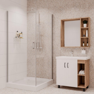 Душевое ограждение NG- 6603-08 (90*90*190) квадрат, двери распашные, 1 место