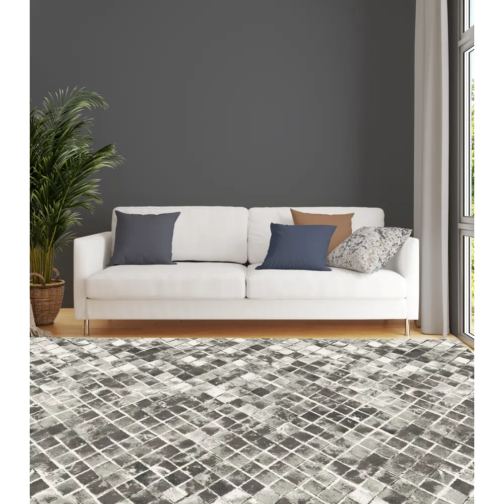 Ковровое покрытие «Инфинити» 3087А2 4 м, цвет серый Santreyd STLM-2079819 - Вид №4