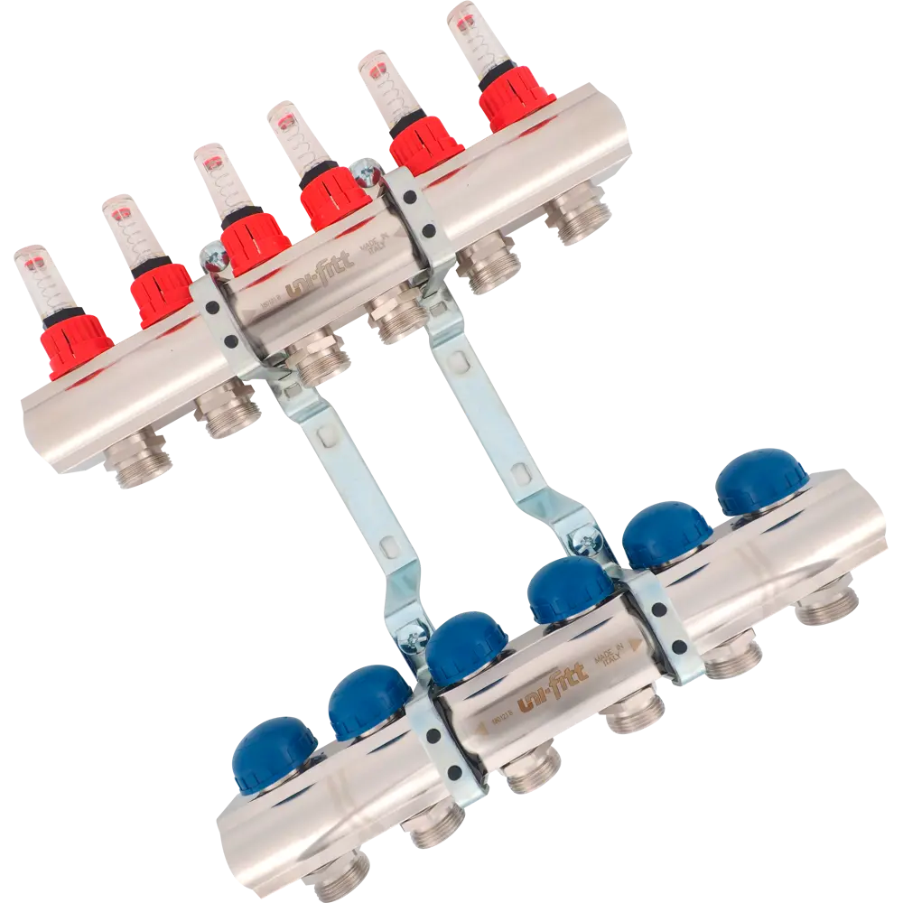 Коллекторная группа Uni-Fitt со встроенными расходомерами 1"х3/4" 8 выходов 440E4308 STLM-2055013 - Вид №1