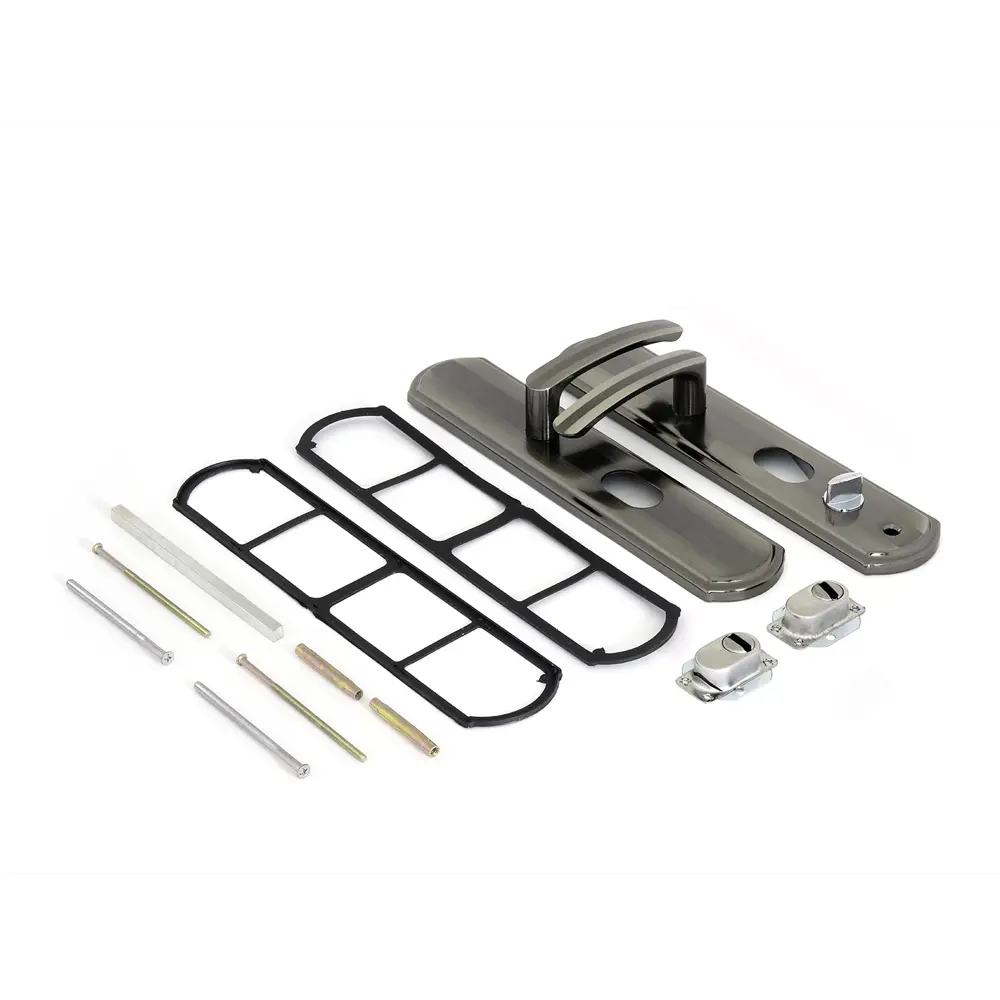 Ручка дверная входная на планке 40 правая, цвет серебристый PALLADIUM STLM-2157254 - Вид №1