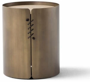 AMURA Журнальный столик с основанием из листового металла и деревянной столешницей Setacci