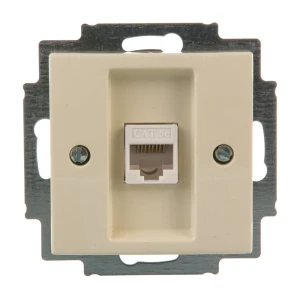 Розетка компьютерная встраиваемая ABB Basic 55 RJ45, цвет бежевый