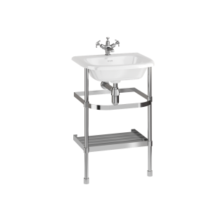 Burlington Маленькая раковина с роликовым верхом и подставкой из нержавеющей стали Белый EB7E B7ES