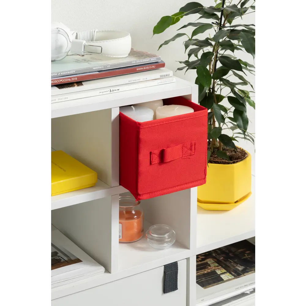 Короб Spaceo KUB Carmen 15x31x15 см 6.9 л полиэстер цвет красный STLM-2055631 - Вид №3