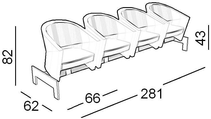 Luxy Сиденье на балке с подлокотниками с откидной крышкой Arrow sun-id-1468024 - Вид №4