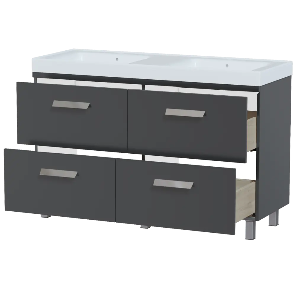 Тумба под раковину напольная Hilton 125 см цвет графит VIGO STLM-2106983 - Вид №2