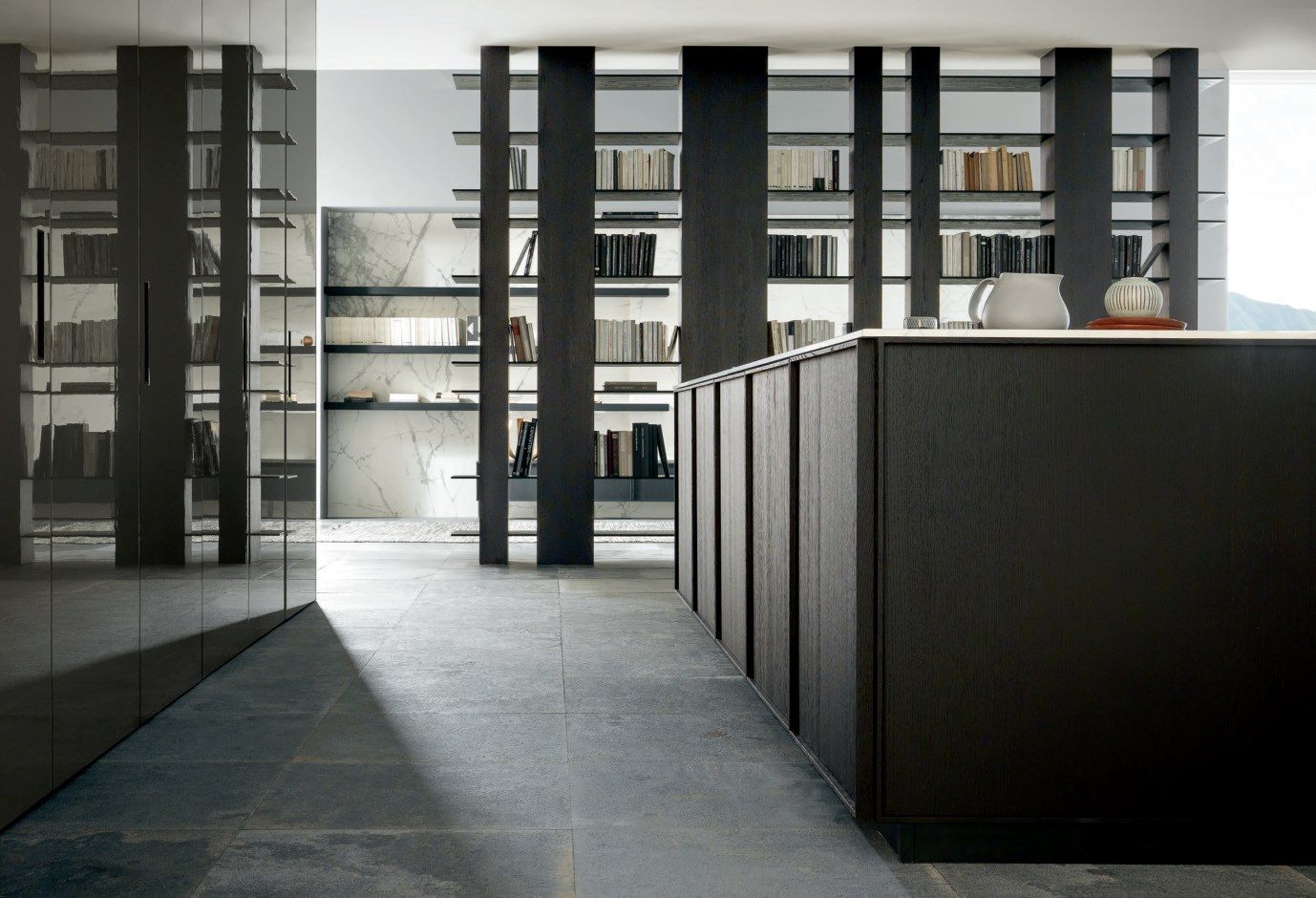 Линейная выдвижная кухня из дуба с островом MODULNOVA Frame ARCH-00124792 - Вид №3